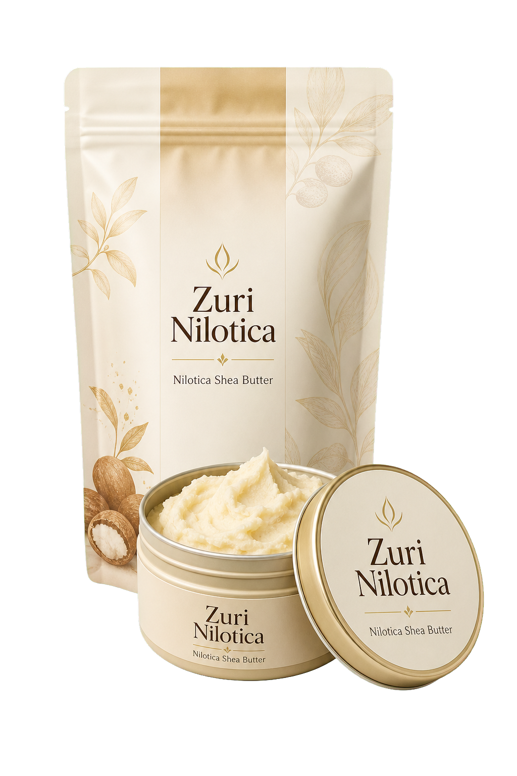 Zuri Nilotica shea butter pouch and jar